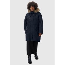 Winterjacke RAGWEAR "Tawny" Gr. XXL (44), blau (dunkelblau), Damen, Außenmaterial: 65% Polyester, 35% Baumwolle, Innenfutter: 100% Polyester, Wattierung: 100% Polyester, Jacken, stylischer Winterparka mit großer Kapuze und Kunstfellkragen