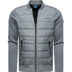 Steppjacke RAGWEAR "Hallmar" Gr. 4XL (60), grau Herren Jacken Coole Übergangsjacke mit weichen Ripp-Ärmeln