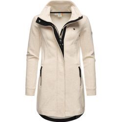 Sweatjacke RAGWEAR "Letrice" Gr. 4XL (48), beige, Damen, Sweatware, Obermaterial: 65% Baumwolle, 35% Polyester; Futter: 65% Baumwolle, 35% Polyester, Sweatjacken, Sportliche Zip-Jacke mit hohem Kragen