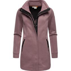 Sweatjacke RAGWEAR "Letrice Bonded" Gr. 4XL (48), lila (mauve) Damen Sweatjacken Elegante Zip-Jacke mit hohem Kragen in Feinstrickoptik