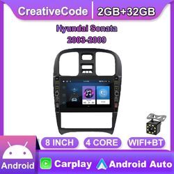 Creativecode 8 Zoll Android Wifi Für Hyundai Sonata 2003-2009 Mit Knopf Knopf Auto Radio Multimedia Video Player 2 Din Carplay Gps Autoraido 2 + 32gb
