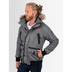 Winterjacke ARCTIC SEVEN "ASArthuro" Gr. L, grau, Herren, Obermaterial: 100% Polyester; Innenmaterial: Futter: Kunstfell: Polyester, Jacken mit abnehmbarer Kapuze und abnehmbarem Kunstfell