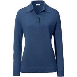 Polo-Pullover Modell Pia Peter Hahn Seide/Kaschmir blau, 52