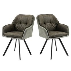 2er Set Drehstuhl Lukas Esszimmerstuhl Küchenstuhl Lounge Sessel Polsterstuhl