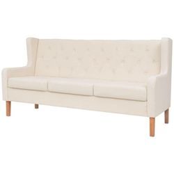 Vidaxl - Sofa 3-Sitzer Stoff Cremeweiß