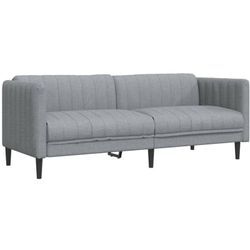 Vidaxl - Sofa 3-Sitzer Hellgrau Stoff Grau