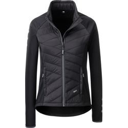 Fleecejacke LPO "EDINA II WOMEN", Damen, Gr. 36 (S), schwarz, 100% Polyester, casual, tailliert, Jacken, weiche Hybrid-Fleecejacke in traditioneller Optik