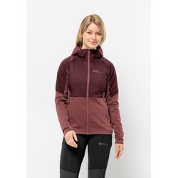 Kapuzenfleecejacke JACK WOLFSKIN "ALPGRAT PRO INS FZ W" Gr. L (42/44), rot (apple, butter), Damen, 1. OBERSTOFF 100% POLYESTER 2. OBERSTOFF 100% POLYAMID FUTTER 100% POLYESTER FÜLLUNG 100% POLYESTER, Jacken