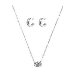 Pure Necklace & Hoops Set Silver