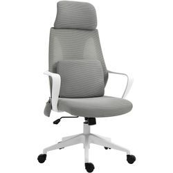 Vinsetto - Bürostuhl höhenverstellbarer Drehstuhl Massagesessel ergonomischer Chefsessel mit Massagefunktion Gamingstuhl Nylon Grau 62 x 60 x 114-122