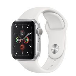 Apple Watch Series 5 (2019) GPS 44 mm - Aluminium Silber - Sportarmband Weiß