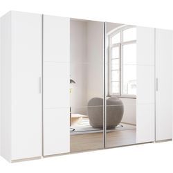 Schwebetürenschrank RAUCH "Kleiderschrank Drehtürenschrank Schrank Garderobe KRONACH TOPSELLER" Schränke Gr. B/H/T: 311cm x 210cm x 59cm, 4 St., weiß mit Dreh- und Schwebetüren Spiegel, viele Böden MADE IN GERMANY