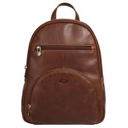 Cityrucksack PIKÉ, Gr. B/H/T: 21cm x 26cm x 14cm, braun, Rindsleder, Leder, casual, Rucksäcke, echt Leder