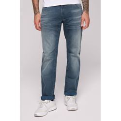 Comfort-fit-Jeans CAMP DAVID Gr. 30, Länge 32, blau, Herren, Material: 98% Baumwolle, 2% Elasthan, Zusatz: Enthält nichttextile Teile tierischen Ursprungs (Badge), Jeans mit zwei Leibhöhen