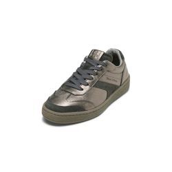 Sneaker MARC O'POLO "aus edlem Rindleder" Gr. 36, silber (dunkelsilberfarben), Damen, Obermaterial: 100% Leder (Rind), unifarben, Schuhe