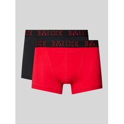 Boxershorts mit elastischem Label-Bund im 2er-Pack