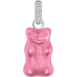 Ketten-Anhänger THOMAS SABO "THOMAS SABO x HARIBO Schmuck: Großer Anhänger Goldbär", pink (silberfarben, pink, kristallweiß, pink, kristallweiß), Schmuckanhänger, Damen, Silber 925 (Sterlingsilber), 4,05 g, mit Kristallglas, Zirkonia (synth.)