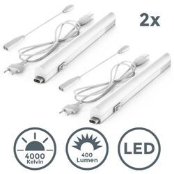 2x led Unterbauleuchte Lampe 4W 30cm Lichtleiste Beleuchtung Küche Schrank weiß