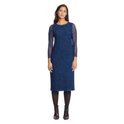 Sommerkleid VERA MONT "Vera Mont Basic-Kleid mit Animalprint" Gr. 38, Normalgrößen, blau (blau, schwarz), Damen, Obermaterial: 95% Polyester, 5% Elasthan. Futter: 100% Polyester., Kleider, Druck