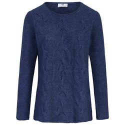 Rundhals-Pullover aus 100% Schurwolle Peter Hahn blau