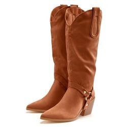 LASCANA Stiefelette camelfarben Gr. 36 für Damen. Mit Nieten