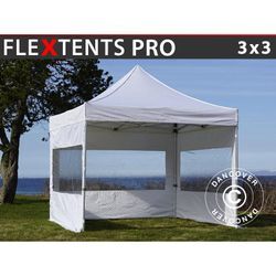 Faltzelt Faltpavillon Wasserdicht FleXtents pro 3x3m Weiß, mit 4