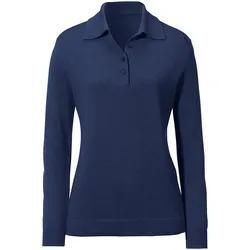 Polo-Pullover Modell Pia Peter Hahn Seide/Kaschmir blau, 38