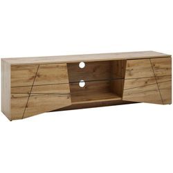 Finebuy - Lowboard Holz Eiche-Dekor 160x50x40 cm TV-Kommode mit zwei Türen, Design TV-Schrank Hoch, Fernsehtisch Fernsehschrank Modern,