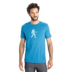 Icebreaker Merino Tech Lite II T-Shirt Trail Hiker - Mann - Geo Blue - Größe XL