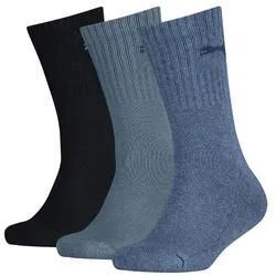 PUMA Kinder Socken, Vorteilspack - Sport Junior, Frottee-Sohle, Rippbündchen, Logo Denim 31-34 3er Pack (1x3P)