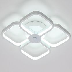 Goeco - led Deckenleuchte Modernes Design Kaltweiß 6000K 30W Quadratischer Kreis Deckenlampe Für Wohnzimmer Schlafzimmer Esszimmer Büro Weiß