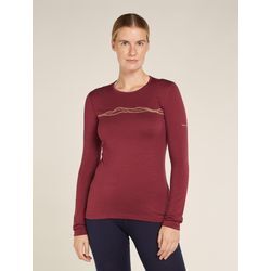 Icebreaker Merino 200 Oasis Thermo-Langarmshirt mit Stehkragen Mountain Pulse - Frau - Port - Größe XL