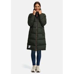 Winterjacke MARIKOO "Nomadiaa" Gr. L, grün (dark olive) Damen Jacken Lange Winterjacke