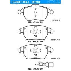 ATE Bremsensatz-Vorderachse Bremsensatz, Scheibenbremse vorne rechts links belüftet 288mm für SKODA SEAT VAG 1K0698151 5K0698151 5K0698151A IJF1418BM2