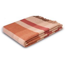 Plaid BIEDERLACK "Nature Charming", orange (terra), B:150cm L:200cm, Wolle, Kaschmir, Wohndecken, mit Franse