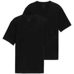 TOM TAILOR Herren Basic T-Shirt im Doppelpack, schwarz, Uni, Gr. XL