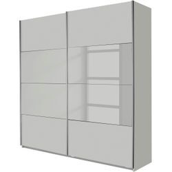 Schwebetürenschrank RAUCH "Quadra Bestseller Schlafzimmerschrank in vielen Breiten" Schränke Gr. B/H/T: 181cm x 230cm x 62cm, 2 St., grau (seidengrau/seidengrauglas) Kleiderschrank Garderobenschrank Schrank mit Glaselementen