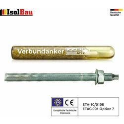 Isolbau - Verbundankerpatrone + Ankerstange set M8 M10 M12 M16 M20 M24 Mörtelpatrone Menge: 1 Stk. Größe: verank M16 + ans M16 x 300mm