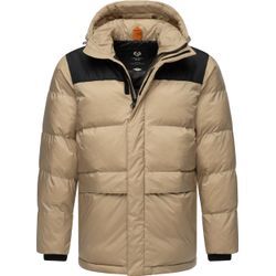 Steppjacke RAGWEAR "Mikkesh" Gr. L (52), grau (taupe), Herren, Obermaterial oben: 100% Polyester, Obermaterial unten: 100% Nylon, Innenfutter: 100% Polyester, Wattierung: 100% Polyester, Jacken, Sportliche Herren Winterjacke mit Kapuze