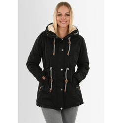 Winterjacke NAVAHOO "Ireliaa" Gr. L (40), schwarz Damen Jacken mit warmen Teddyfell Bestseller