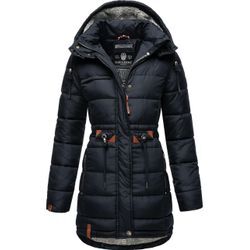 Steppmantel NAVAHOO "Daliee" Gr. L (40), blau Damen Mäntel Stylischer Winterparka mit abnehmbarer Kapuze Bestseller