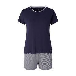 TOM TAILOR Damen Maritimes Pyjama-Set mit Shorts, blau, Gestreift, Gr. 36