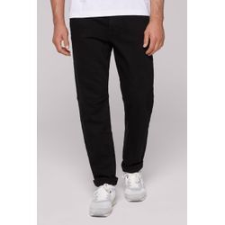 Comfort-fit-Jeans CAMP DAVID, Herren, Gr. 30, Länge 32, schwarz (deep schwarz), Material: 98% Baumwolle, 2% Elasthan, Zusatz: Enthält nichttextile Teile tierischen Ursprungs (Badge), unifarben, casual, comfort fit, Jeans, mit hoher Leibhöhe