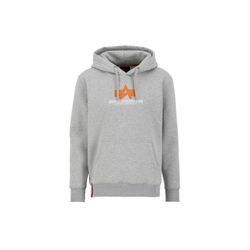 Hoodie ALPHA INDUSTRIES "Alpha Industries Men - Hoodies Basic Rubber" Gr. L, grau (grau heather) Herren Sweatshirts