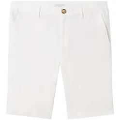 TOM TAILOR Herren Regular Shorts mit Leinen, weiß, Uni, Gr. 38