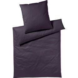 Bettwäsche YES FOR BED "Pure & Simple Uni in Gr. 135x200, 155x220 oder 200x200 cm", grau (anthrazit), B/L: 200cm x 220cm, 2 St., Mako-Satin, B/L: 80cm x 80cm & 80cm x 80cm, Mako-Satin, Obermaterial: 100% Baumwolle, Bettwäsche, Bettwäsche aus Baumwolle, zeitlose Bettwäsche mit seidigem Glanz