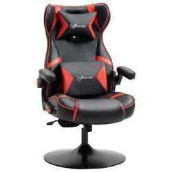 Vinsetto Gamingsessel mit Wippfunktion Gamingstuhl mit Lautsprecher Bürostuhl PU