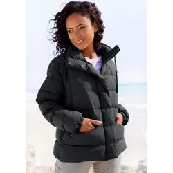 Steppjacke ELBSAND, Damen, Gr. L/40, schwarz, Steppware, Web, Obermaterial: 100% Polyester. Futter: 100% Polyester. Füllung: 100% Polyester, unifarben, casual, comfort fit hüftlang, Langarm Bündchen mit innenliegendem Gummizug, Jacken, mit hochschließendem Kragen