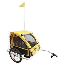 Fahrradkinder-Anhänger M-WAVE "Kids Ride Easy", gelb (silberfarben, gelb), Fahrradanhänger, KinderB:60cm H:28cm L:75cm, B:60cm H:28cm L:75cm