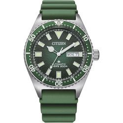 Automatikuhr CITIZEN "NY0121-09XE" Armbanduhren grün Damen Armbanduhr, Herrenuhr, Damenuhr, Taucheruhr, bis 20 bar wasserdicht